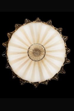 Fanali Veneziani beige and gold venetian pendant lamp. Barovier&Toso. 