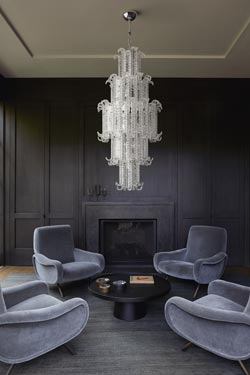 New Felci Art Deco 18-light Venice Crystal Chandelier. Barovier&Toso. 