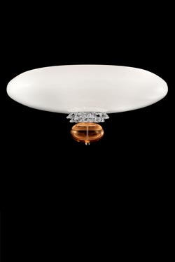 Anversa white and pink Murano crystal ceiling lamp 60cm. Barovier&Toso. 