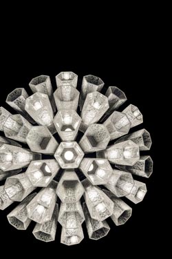 Trim grand plafonnier tubes en cristal de Murano effet givré. Barovier&Toso. 