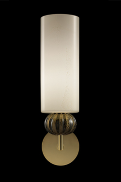 Gallia classic contemporary wall light with green-gold crystal ball. Barovier&Toso. 