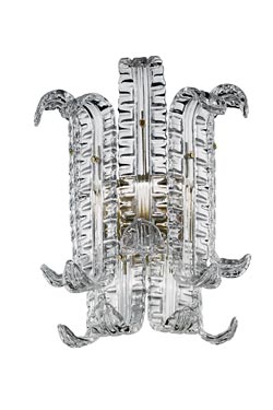 New Felci Art Deco wall lamp in Venetian crystal and silver metal. Barovier&Toso. 