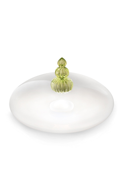 Padma contemporary table lamp in white and green Venetian crystal<br/>. Barovier&Toso. 