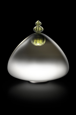 Padma contemporary table lamp in grey and green Venetian crystal<br/>. Barovier&Toso. 