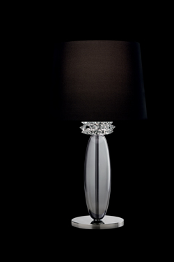 Rotterdam table lamp in grey Murano crystal and chrome metal. Barovier&Toso. 