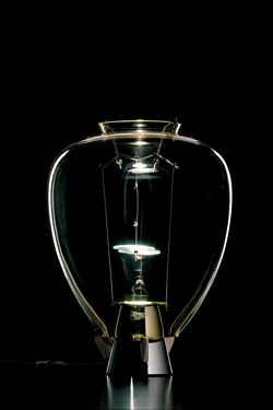 Veronese lampe de table en cristal ambré forme vase. Barovier&Toso. 