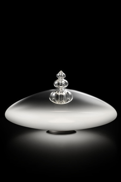 Padma lampe de table contemporaine de Murano blanc et transparent. Barovier&Toso. 