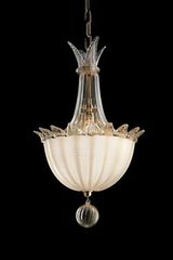Fanali Veneziani beige and gold venetian pendant lamp Fanali Veneziani beige and gold venetian pendant lamp