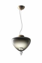 Padma contemporary pendant lamp in grey and gold Venetian crystal. Barovier&Toso. 