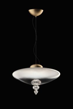 Padma contemporary pendant lamp in white Venetian crystal. Barovier&Toso. 