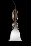 Perseus large Venetian crystal pendant in warm colours. Barovier&Toso. 