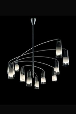 Spiral mobile pendant 12 lights. Barovier&Toso. 