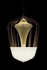 Robin suspension lanterne contemporaine dorée. Barovier&Toso. Robin suspension lanterne contemporaine dorée. Barovier&Toso.