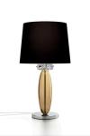 Rotterdam lampe de table en chrome poli et cristal de Murano caramel. Barovier&Toso. 