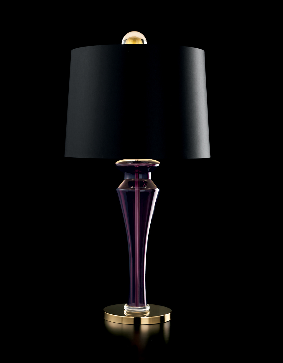 Saint Germain lampe de table rétro en cristal de Murano violet. Barovier&Toso. 