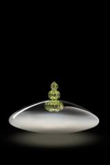 Padma contemporary table lamp in white and green Venetian crystal<br/>. Barovier&Toso. 