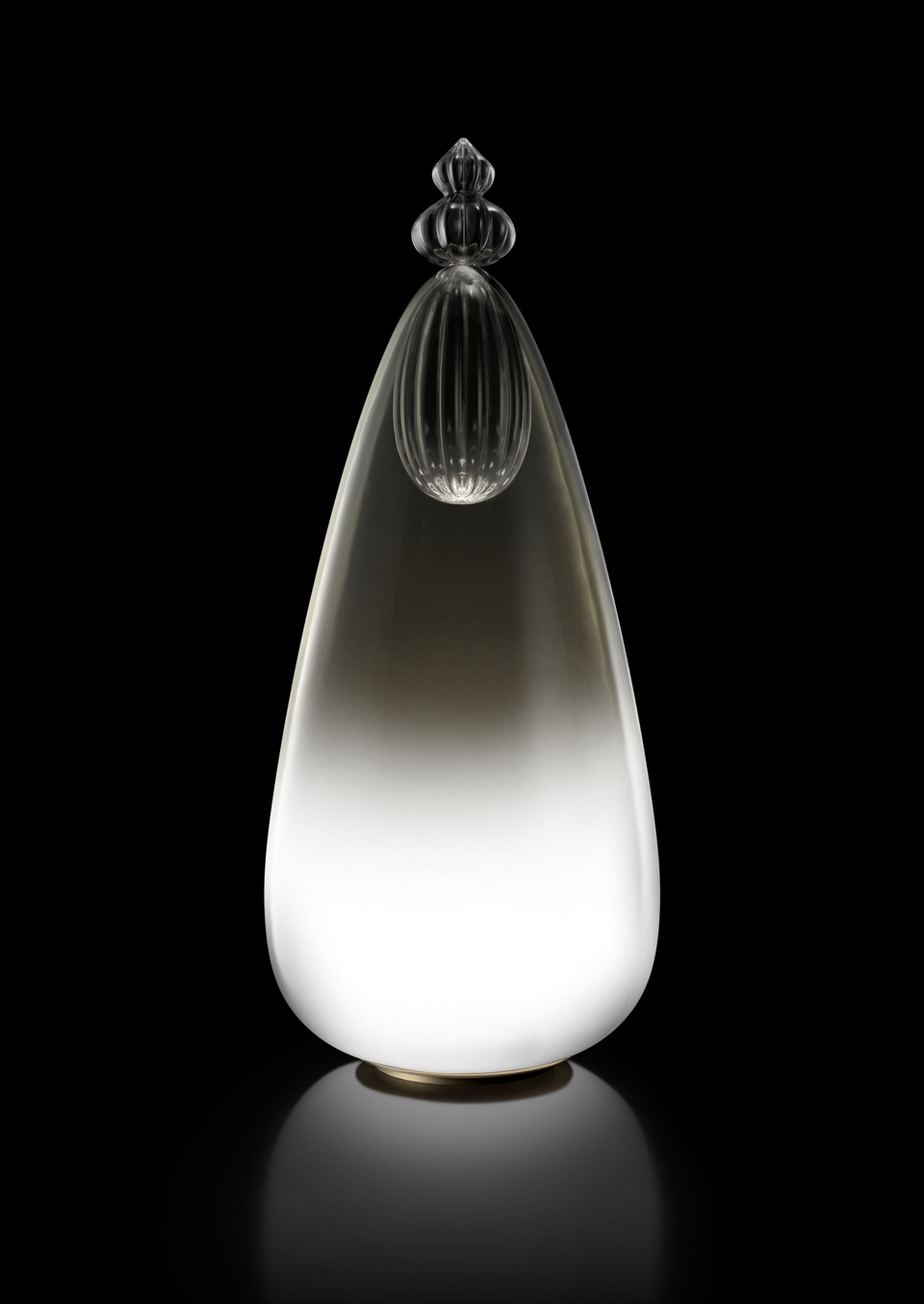 Padma table lamp in grey and black Murano crystal. Barovier&Toso. 