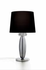 Rotterdam table lamp in grey Murano crystal and chrome metal Rotterdam table lamp in grey Murano crystal and chrome metal