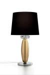 Rotterdam table lamp in polished chrome and caramel Morano crystal. Barovier&Toso. 