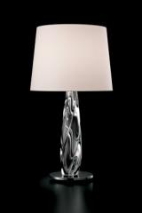 Twins table lamp in Murano crystal and white shade. Barovier&Toso. 