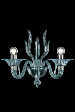 Fauve wall lamp 2 lights aquamarine<br/>. Barovier&Toso. 