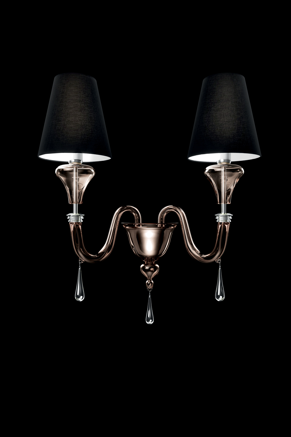 Maryland neoclassical wall lamp in marron glacé crystal. Barovier&Toso. 