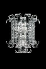 New Felci Art Deco wall lamp in Venetian crystal and silver metal. Barovier&Toso. 