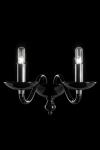 Palladiano black wall lamp in Venice crystal 2 lights. Barovier&Toso. 