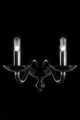 Palladiano black wall lamp in Venice crystal 2 lights. Barovier&Toso. 