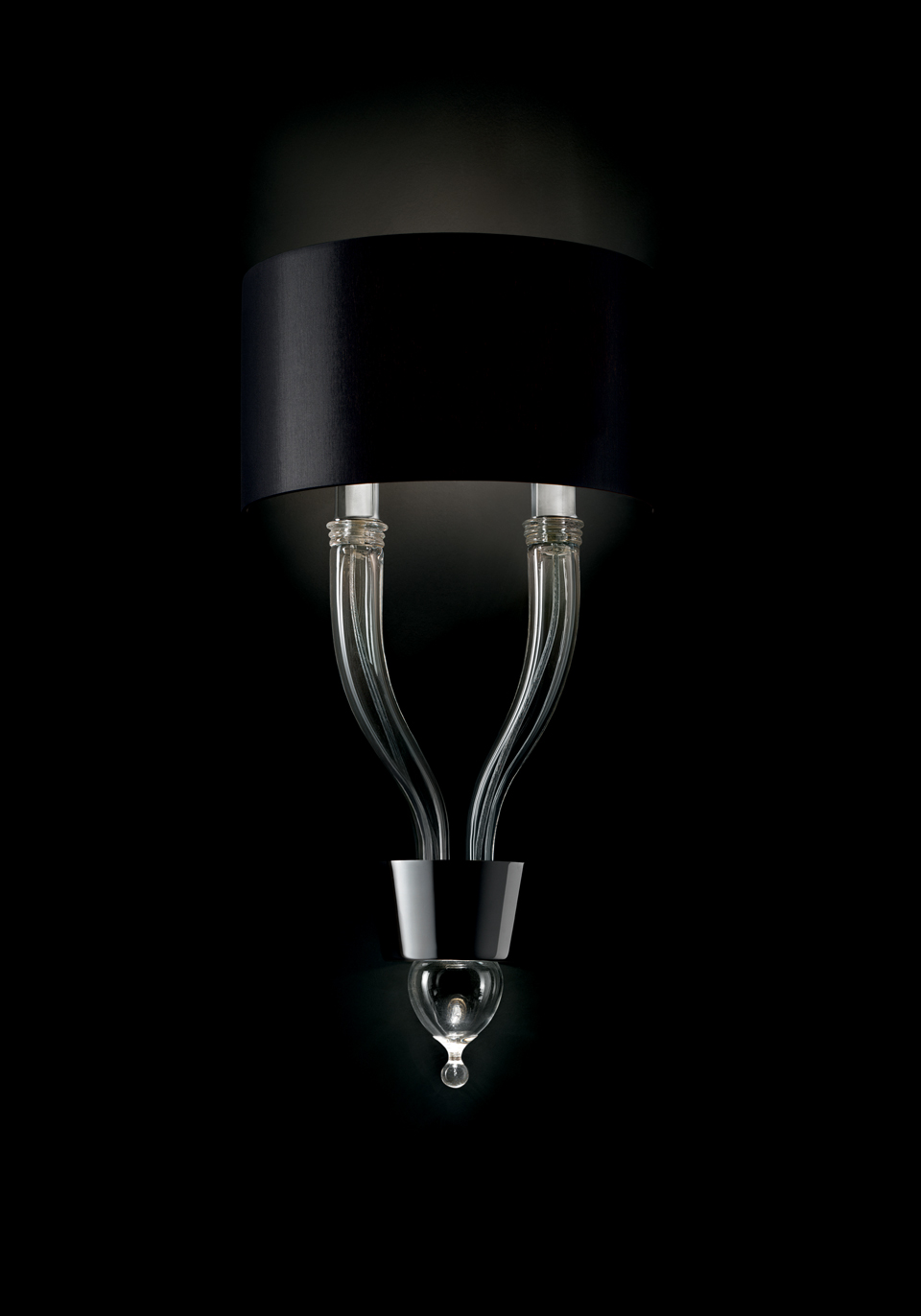 Pandora crystal wall lamp with black shade 2 lights br
