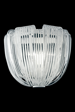 Plissé Murano crystal wall lamp with stripes. Barovier&Toso. 