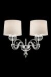 Tangeri classic wall lamp in crystal and chrome metal 2 lights. Barovier&Toso. 