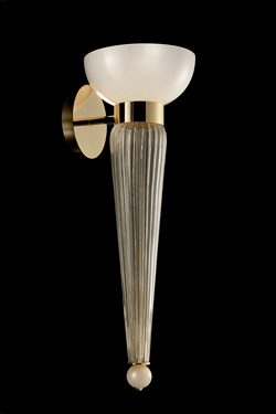 Torvik wall lamp in gold-plated Murano crystal<br/>. Barovier&Toso. 