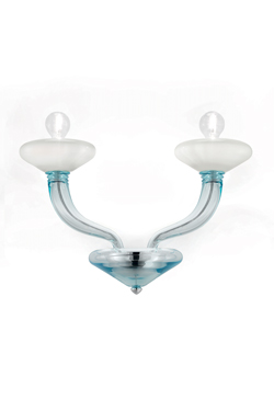 Windsor contemporary wall light in aquamarine crystal. Barovier&Toso. 