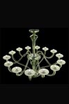 Windsor lustre contemporain en cristal citron vert 14 lumières. Barovier&Toso. 