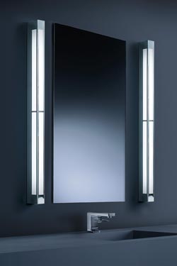 60cm polished steel bathroom wall lamp. Baulmann Leuchten. 