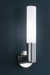 Chrome cylindrical wall light and frosted glass. Baulmann Leuchten. Chrome cylindrical wall light and frosted glass. Baulmann Leuchten.