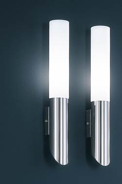 Large chrome cylindrical wall and frosted glass. Baulmann Leuchten. 