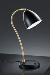 Black and satin brass table lamp. Baulmann Leuchten. 