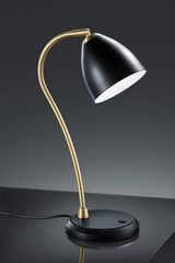 Black and satin brass table lamp. Baulmann Leuchten. Black and satin brass table lamp. Baulmann Leuchten.