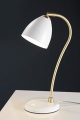 White table lamp and satin brass. Baulmann Leuchten. White table lamp and satin brass. Baulmann Leuchten.