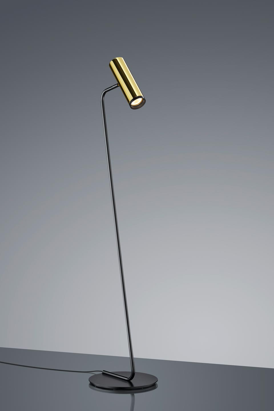 Reading lamp Design polished gold and black thin foot. Baulmann Leuchten. 