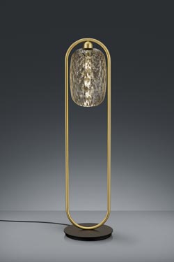Small design floor lamp in glass and gold. Baulmann Leuchten. 