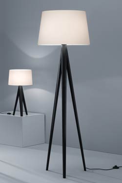 LAMPE PIED EN BOIS - Noir