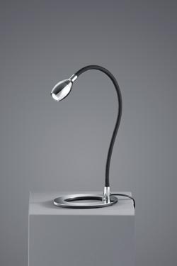 Desk lamp on flexible foot in camouflage color textile. Baulmann Leuchten. 