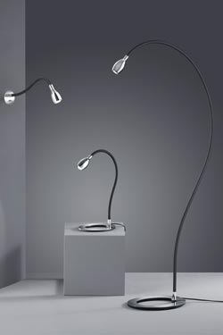 Floor lamp reading lamp flexible foot camouflage textile. Baulmann Leuchten. 