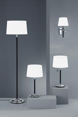 Black and white bedside lamp + reading lamp . Baulmann Leuchten. 
