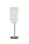 White table lamp with double linen shade. Baulmann Leuchten. 