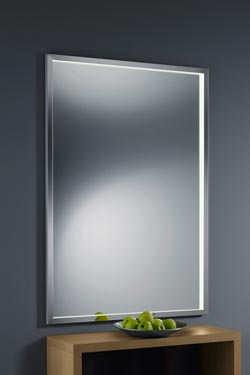 Miroir lumineux 60x90cm cadre en acier poli . Baulmann Leuchten. 
