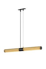 Contemporary hanging lamp golden cylinder. Baulmann Leuchten. 